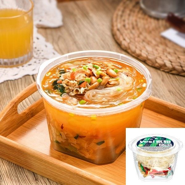 Kochwasser 5 Mins Weite Flat Vermicelli Instant-Nudeln mit Erdnüssen und Weite Vermicelli