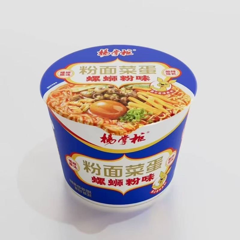Nettogewicht 208g Chinesische Instantnudeln und Reisnudeln mit ganzem Ei, Schneckennudelaroma