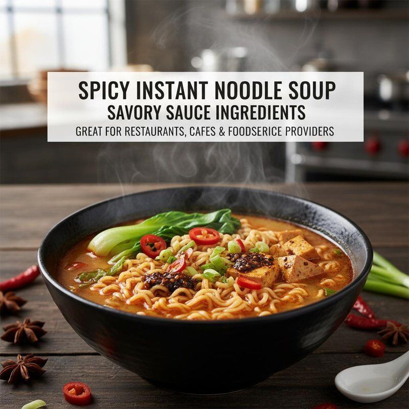 Würzige Sofortnudelsuppe, zubereitet mit Sauersauce-Zutaten, eignet sich hervorragend für Restaurants, Cafés und Restaurants